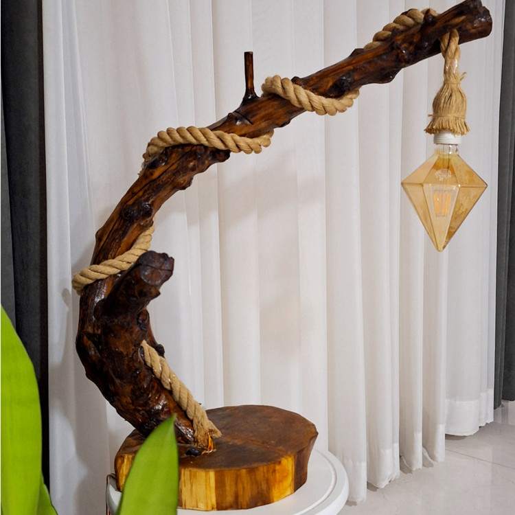 آباژور رومیزی چوبی