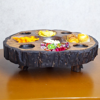 مزه خوری پایه دار چوبی تهیه شده از چوب گردو سیاه